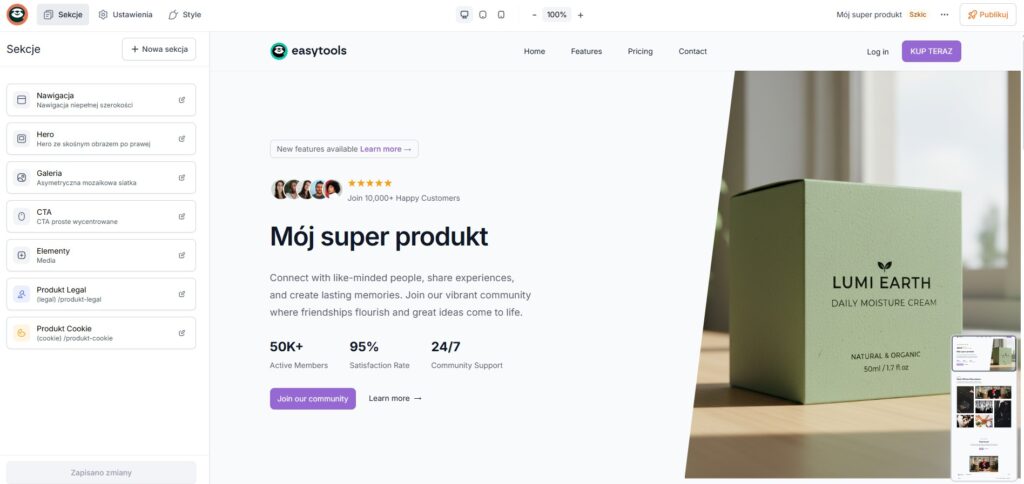 easytools landing page